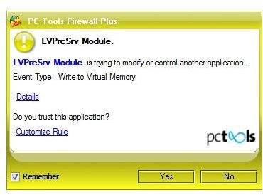 PC Tools Firewall Plus Alerts on Unwanted Connection by Logitech Program