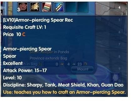 Armor Piercing Spear Recipe