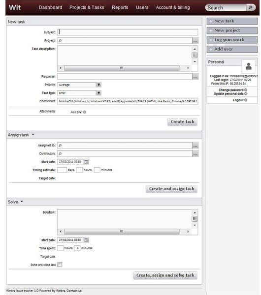 WIT is an easy to use issues tracking program