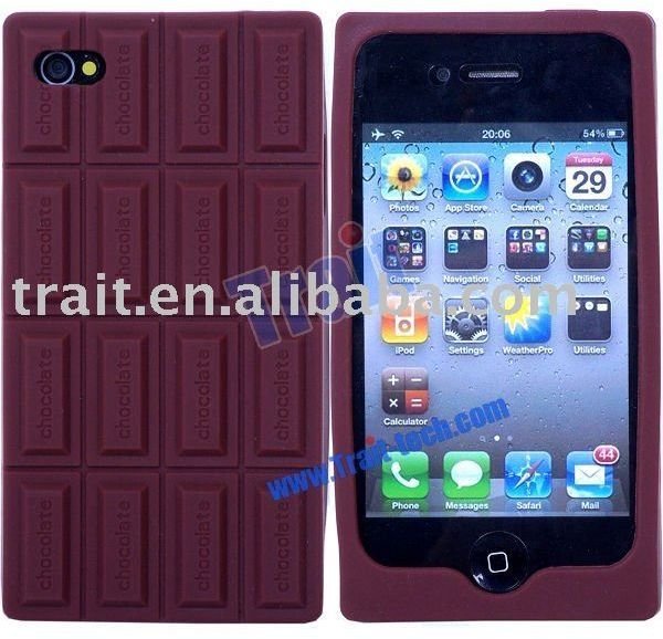 for iPhone 4 4G Silicone Skin Case With Chocolate Scent Brown 