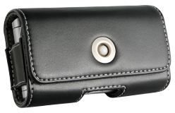 Antimagnetic Black Horizontal Leather Pouch