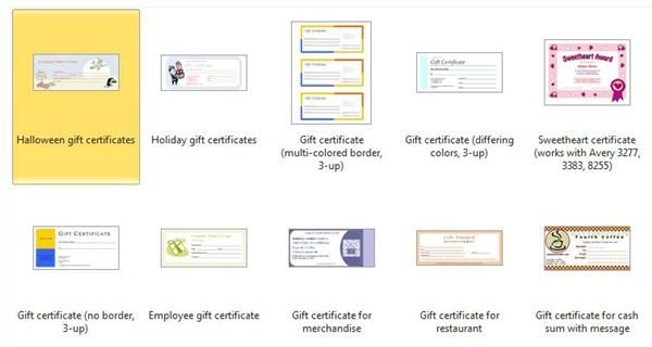 mw2010-giftcertificates-list of certificates
