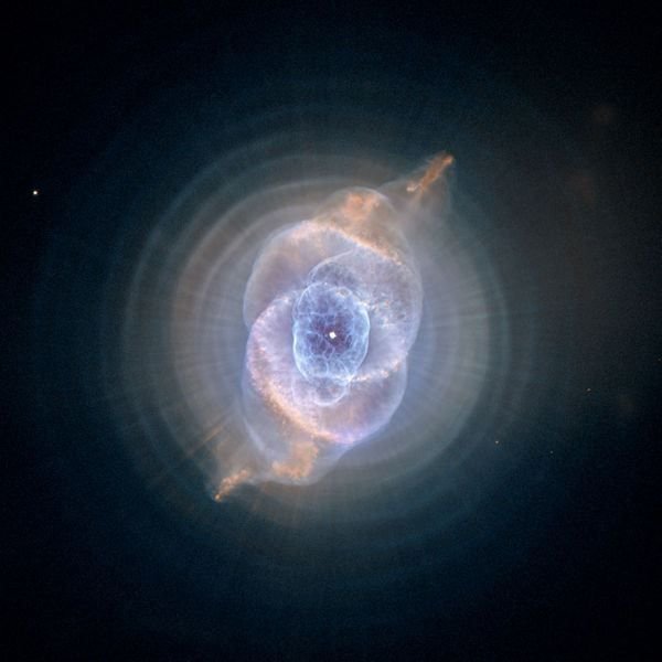 Information and Photo: Cat&rsquo;s Eye Nebula - Notice the Symmetry and the Concentric Circles outside the Nebula&rsquo;s Center