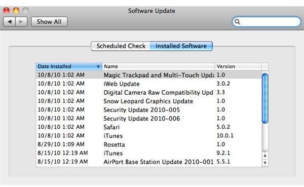 List of Installed Software