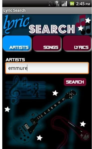 Lyrics Search Android App