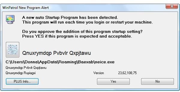 Malware Adds Startup Item in Windows