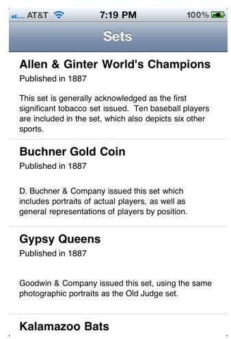 Baseball Card Apps for iPhone