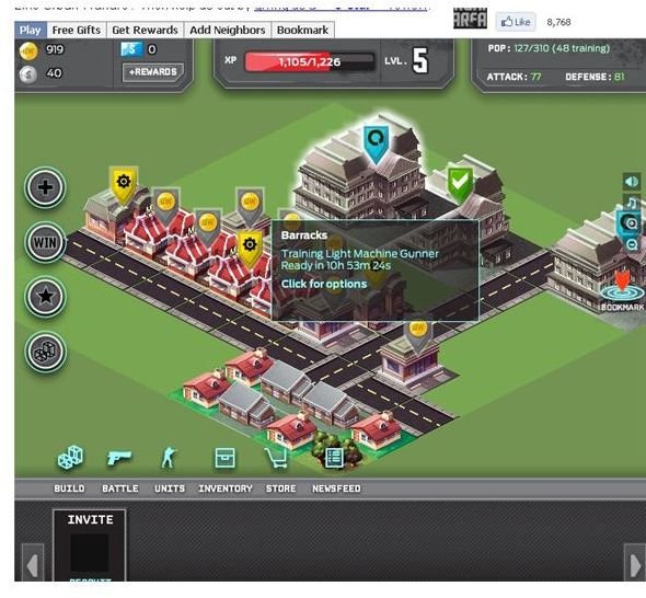 Urban Warfare Review - Free mmo browser based war games on Facebook