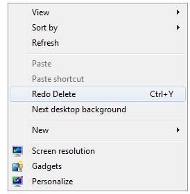 Redo delete in Windows 7