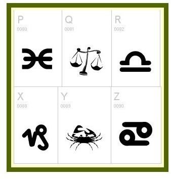 zodiac glyphs