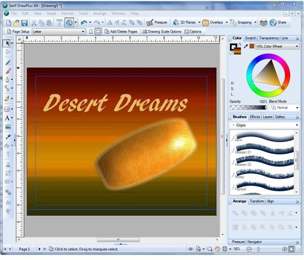 DrawPlus X4 User Interface