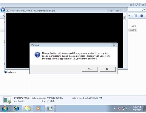 avg removal tool failed