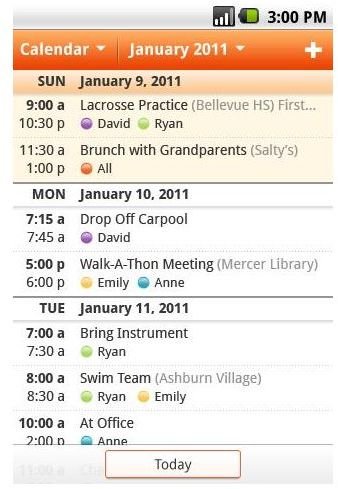 Cozi Family Organizer Schedule