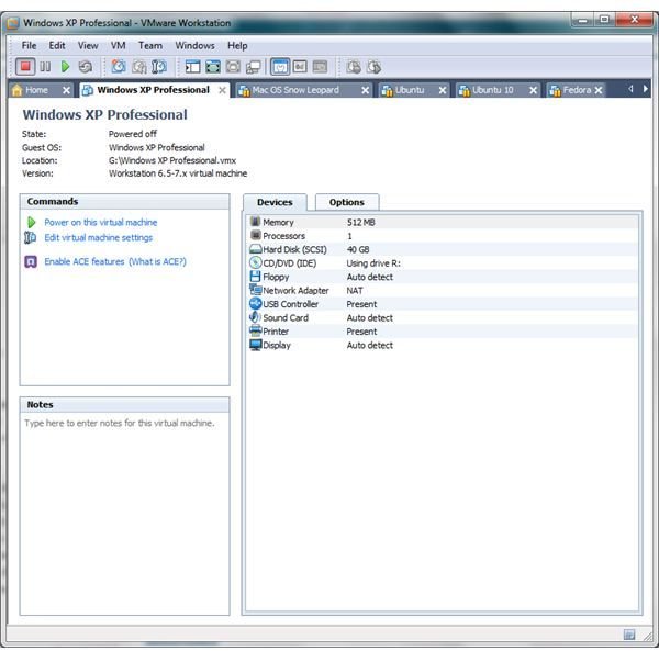 Switch to the right tab in VMware to begin using your Fedora 12 virtual machine