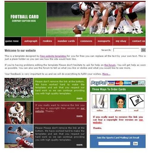 FreeWebsiteTemplates - Football Template