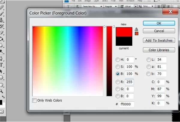 Selecting the color to use for your text