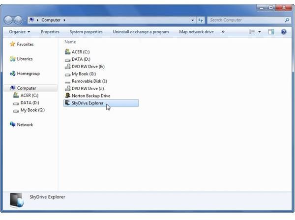 SkyDrive Explorer Listed in My Computer