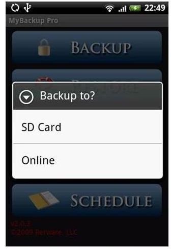 MyBackup Pro screen 2