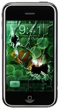 broken iphone screen via wired