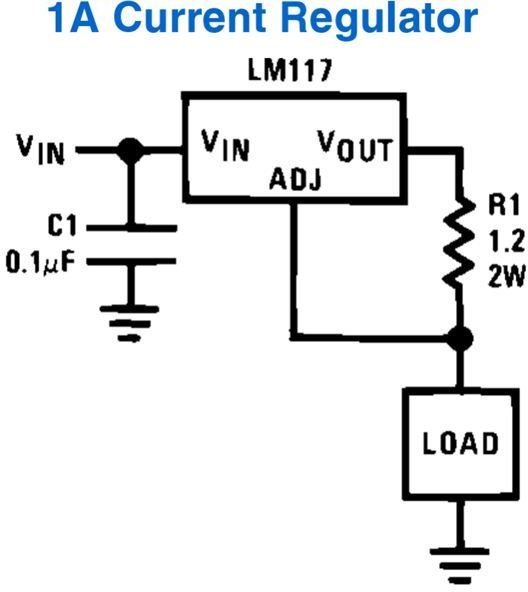 LM317, 1A Current Regulator Circuit Diagram, Image