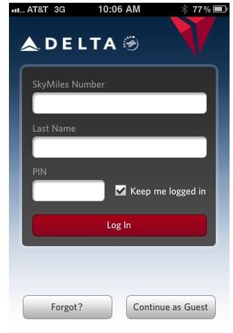 Delta app screenshot