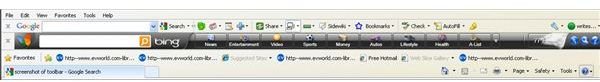 Screenshot of Toolbar Internet Explorer