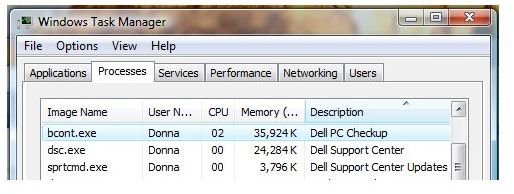 RAM Usage of Dell PC Checkup