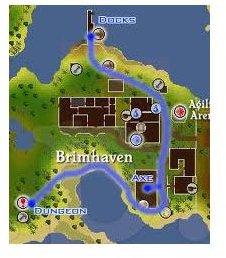 Go To Brimhaven and enter the Dungeon