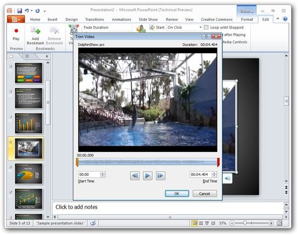 Video Editing Capabilities in PowerPoint 2010