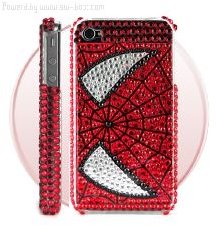 Spider-man Diamond Rhinestone Bling Hard Case for iPhone 4 (Red)220