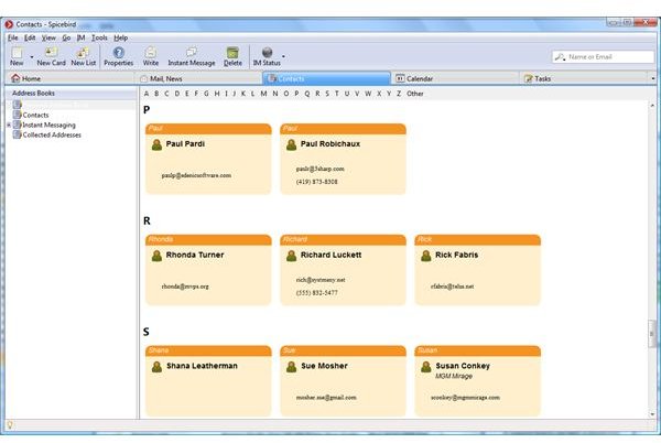 Figure 16 - Contacts Card View