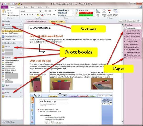 Parts of OneNote: Understand Parts of Microsoft OneNote