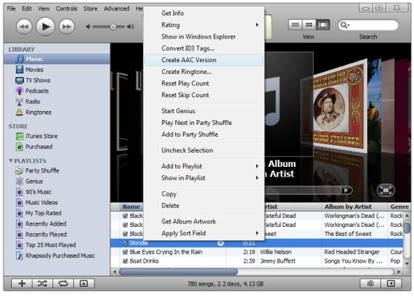 iTunes Convert to AAC