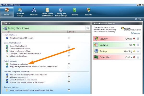 How to Use Microsoft Small Business Server 2008? SBS 2008 Data Backup & Configuration