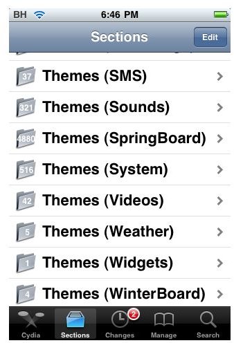 Cydia: Download Themes