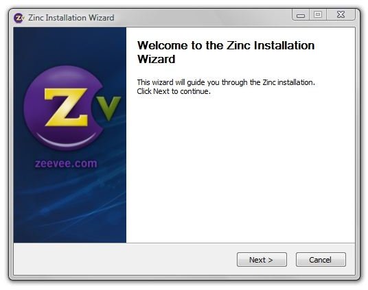 Zinc Install Start