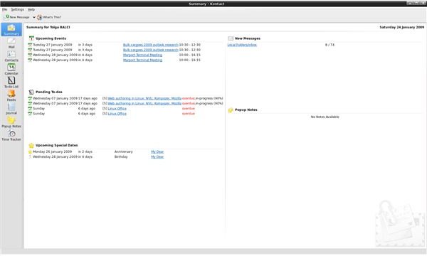 Kontact: KDE's Personal Information Management Program - Introduction, Summary View, Mail