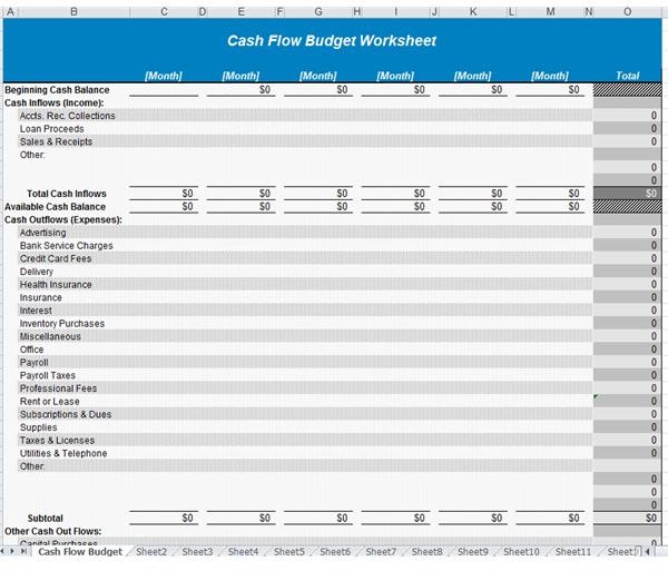 Cash Flow Budget Projection (see below) by Jean Scheid