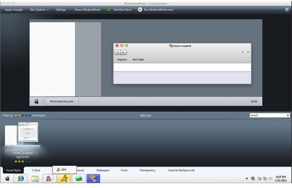 How to Use a Mac OS X Skin for WindowBlinds
