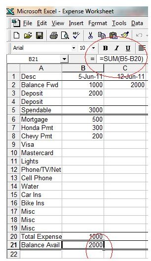 Excel Screenshot w-Bal Avail Function