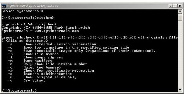 SigCheck Validates System Files