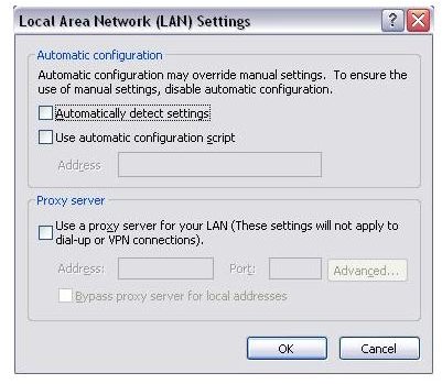 Checking LAN Proxy settings in IE8