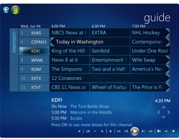 Find TV Shows with the Windows Media Center Guide