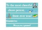 Cheerful chore person