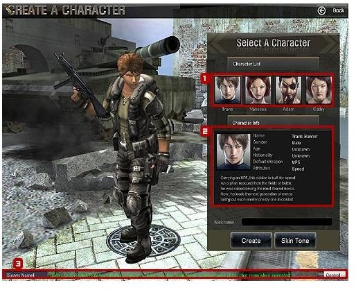 Black Shot character selection 