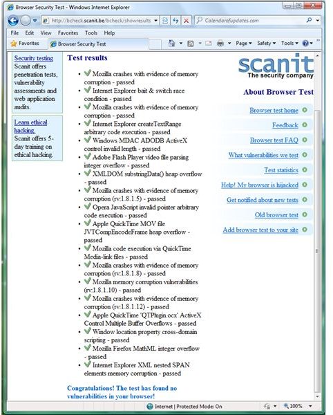 Browser Security Test