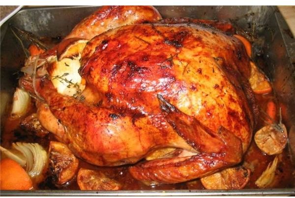 Oven roasted brine-soaked turkey.