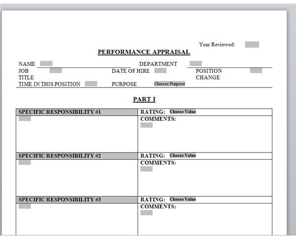 Performance Appraisal Template