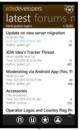 XDA-Developers app for WP7