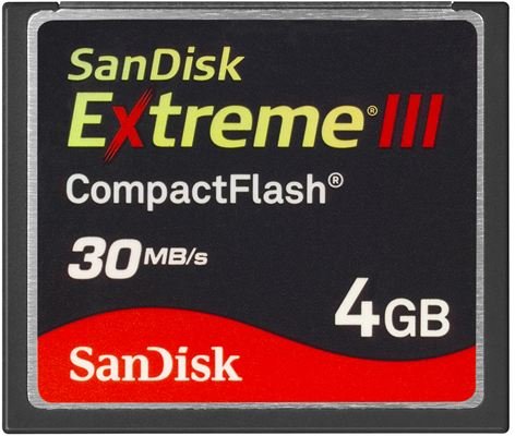The SanDisk Extremem III Compact flash Card